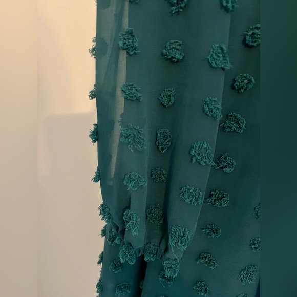 Flypigs Girls Midi Swiss Dot Flared Sleeve Ruffle Collar Party Dress Casual - Picture 7 of 10